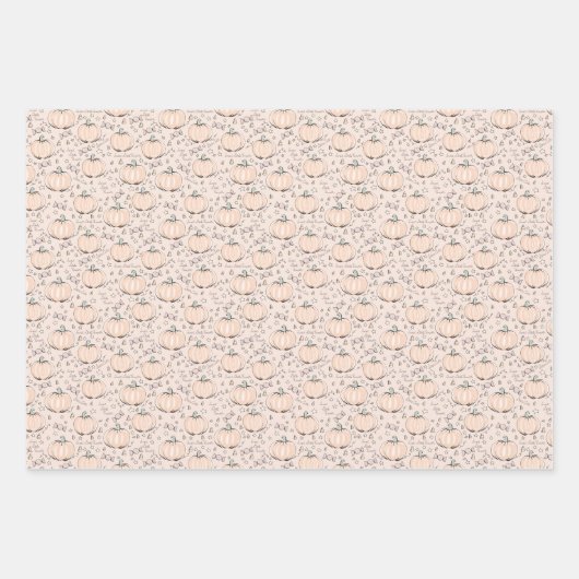 パステルグリーンパンプキンママおめでとう ラッピングペーパーシート (正面3)