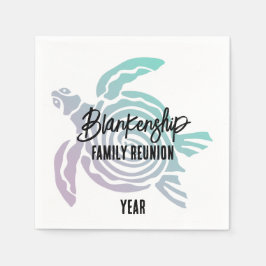 パステルグリーンパープルトバルタートルファミリー懇親会 スタンダードカクテルナプキン