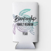 パステルグリーンパープルトバルタートルファミリー懇親会 スリム缶クーラー (裏面)