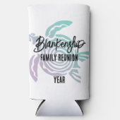 パステルグリーンパープルトバルタートルファミリー懇親会 スリム缶クーラー (正面)