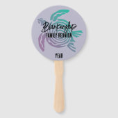 パステルグリーンパープルトバルタートルファミリー懇親会 ハンドファン (正面)