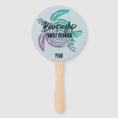 パステルグリーンパープルトバルタートルファミリー懇親会 ハンドファン (正面)