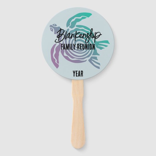 パステルグリーンパープルトバルタートルファミリー懇親会 ハンドファン (正面)