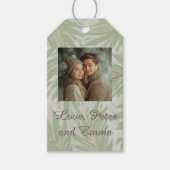 パステルグリーンパームツリーホリデイ ギフトタグ (正面)