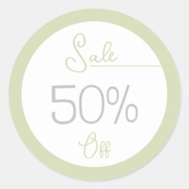 パステルグリーンフェミニンストアプロモーション販売ステッカー ラウンドシール