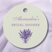 パステルグリーンフローラボウラベンダーブライダルシャワー フェイバータグ