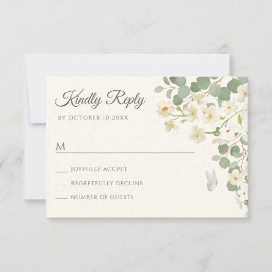 パステルグリーンフローラ 出欠カード (正面)