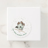 パステルグリーンブラウンかわいいベビードラゴンありがとう フェイバータグ (インサイチュ)