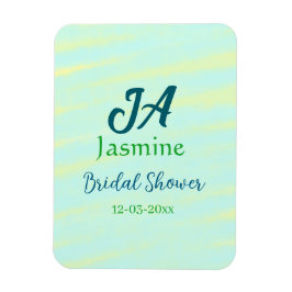 パステルグリーンブルーの水彩ウェディングシャワーの名前です マグネット