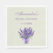 パステルグリーンボウフローララベンダーブライダルシャワー スタンダードランチョンナプキン (正面)
