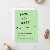 パステルグリーンボタニカルデイトフラットノートカードを保存 ノートカード (正面/裏面インサイチュ)