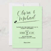 パステルグリーンボタニカル結婚式招待状 招待状 (正面)