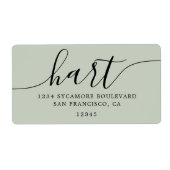 パステルグリーンモダンスクリプト差出人住所 ラベル (正面)