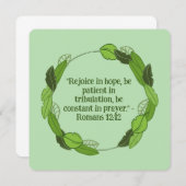 パステルグリーンリーフフローラリース宗教的空白の (正面/裏面)