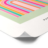 パステルグリーンレトロレインボー ポスター (角)