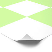 パステルグリーン市松模様にジンガムパターン ポスター (コーナー)