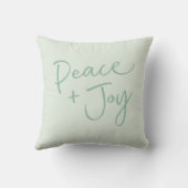 パステルグリーン手書きスクリプト平和+喜び クッション (裏面)