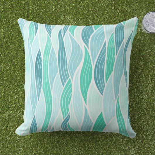 パステルグリーン抽象芸術装飾用クッション アウトドアクッション (芝生)