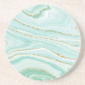 パステルグリーン液体大理石の背景 コースター (正面)