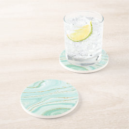 パステルグリーン液体大理石の背景 コースター