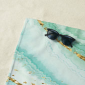 パステルグリーン液体大理石の背景 ビーチタオル (インサイチュ)