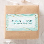 パステルグリーン液体大理石テクスチャ ラベル (インサイチュ)