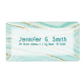 パステルグリーン液体大理石テクスチャ ラベル (正面)