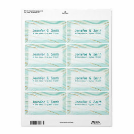 パステルグリーン液体大理石テクスチャ ラベル