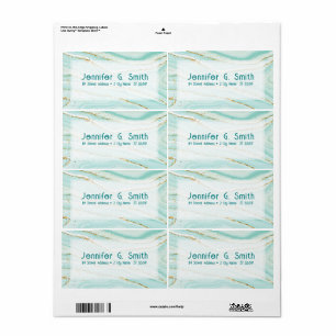 パステルグリーン液体大理石テクスチャ ラベル