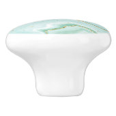 パステルグリーン液体大理石金ゴールドアクセント セラミックノブ (側面)