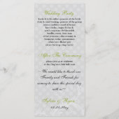 パステルグリーン結婚式 プログラム (裏面)