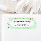 パステルグリーン金ゴールドグリッタークリスマス ラベル (インサイチュ)