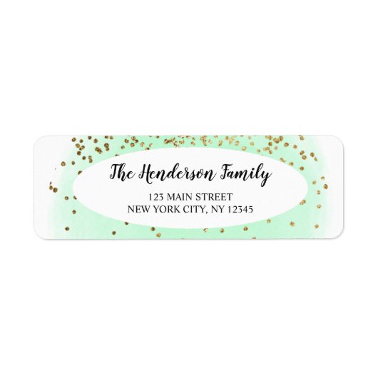 パステルグリーン金ゴールドグリッタークリスマス ラベル (正面)