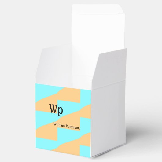 パステルグリーン青の追加の名前モノグラム文字タイトル フェイバーボックス (オープン)