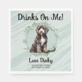 パステルグリーン飲み物！ポルトガルのウォータードッグ スタンダードランチョンナプキン