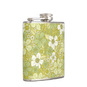 パステルグリーン&イエローフラワーパターン フラスク (右)