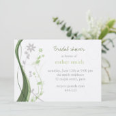 パステルグリーン&グレーフローラチャームの招待 招待状 (スタンド正面)