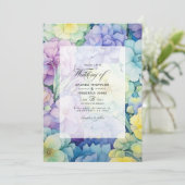 パステルグリーン、バターイエロー、ラベンダー結婚ズ 招待状 (スタンド正面)