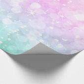 パステルグリーン&ピンクグラム《写真》ぼけ味グリッター&スパークレス ラッピングペーパー (角)