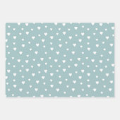 パステルグリーン&ホワイトホリデーウィンターノルディックパターン ラッピングペーパーシート (正面3)