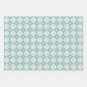 パステルグリーン&ホワイトホリデーウィンターノルディックパターン ラッピングペーパーシート (正面)