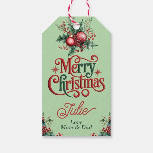 パステルグリーン メリークリスマス ギフトタグ (裏面)