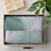 パステルグリーン、白抽象芸術大理石パターン 薄葉紙 (ギフト)