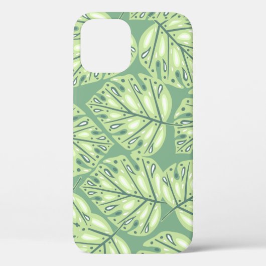パステルグリーンCOの植物ジャングルのシームレスな模様 Case-Mate iPhoneケース (裏面)