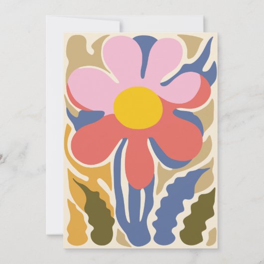 パステルグルーヴィモダンデイジー結婚フローラ 招待状 (裏面)