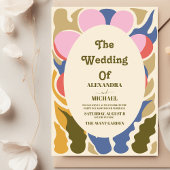 パステルグルーヴィモダンデイジー結婚フローラ 招待状