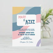 パステルグルーヴィレトロ70sフローラ結婚式招待状 招待状 (スタンド正面)