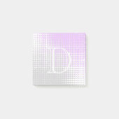 パステルグレーとパープル2トーン勾配モノグラム ポストイット (正面)