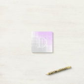 パステルグレーとパープル2トーン勾配モノグラム ポストイット (デスク上)