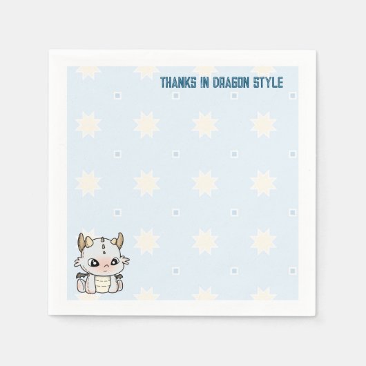 パステルグレーブルーベビードラゴン スタンダードカクテルナプキン (正面)